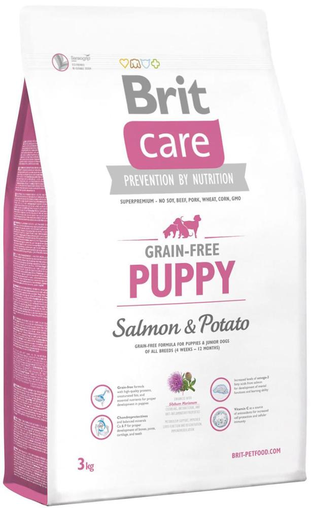 Brit Care (Брит Кеа) Grain-free Puppy (3 кг) Беззерновой корм для щенков и молодых собак всех пород с лососем
